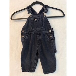 Vintage McKids Black Corduroy Overalls Infant 12 Months Carpenter Bib Pants
